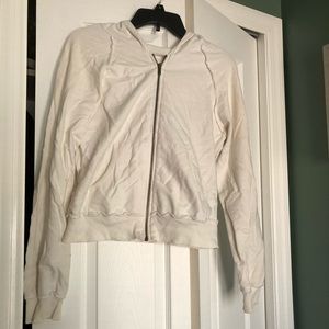 VINTAGE HAVANA White zip up sweatshirt
